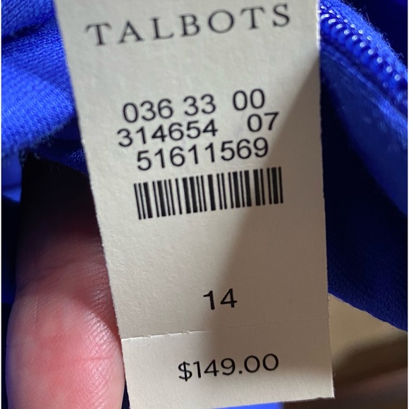 Talbots Vibrant Blue 3/4 Length Sleeve Dress - Picture 9 of 10